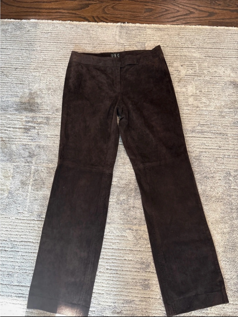 INC International Concepts Dark Brown Suede Boot-Cut Pants
